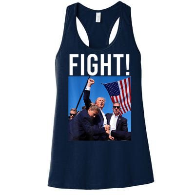 Fight God Bless President Trump Donald Gift Women's Racerback Tank