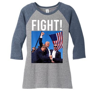 Fight God Bless President Trump Donald Gift Women's Tri-Blend 3/4-Sleeve Raglan Shirt