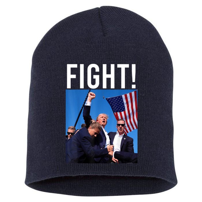 Fight God Bless President Trump Donald Gift Short Acrylic Beanie