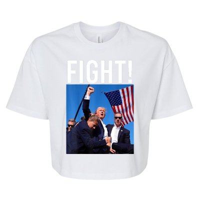 Fight God Bless President Trump Donald Gift Bella+Canvas Jersey Crop Tee