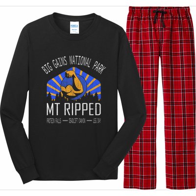 Funny Gift Big Gains National Park Gift Mt Ripped Gift Leg Day Gift Long Sleeve Pajama Set