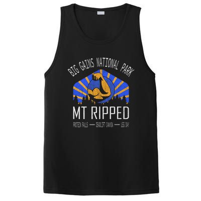 Funny Gift Big Gains National Park Gift Mt Ripped Gift Leg Day Gift PosiCharge Competitor Tank