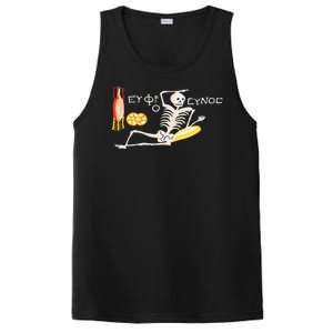 Funny Greek Be Cheerful Enjoy Your Life Skeleton PosiCharge Competitor Tank