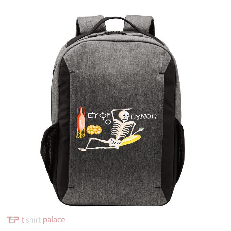 Funny Greek Be Cheerful Enjoy Your Life Skeleton Vector Backpack