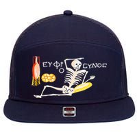 Funny Greek Be Cheerful Enjoy Your Life Skeleton 7 Panel Mesh Trucker Snapback Hat