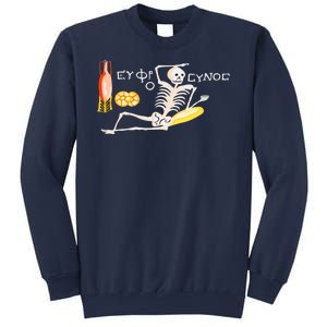 Funny Greek Be Cheerful Enjoy Your Life Skeleton Sweatshirt