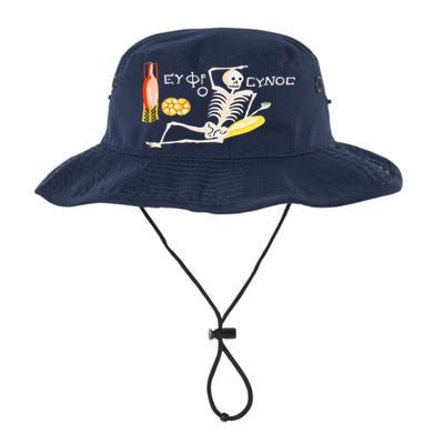 Funny Greek Be Cheerful Enjoy Your Life Skeleton Bucket Hat
