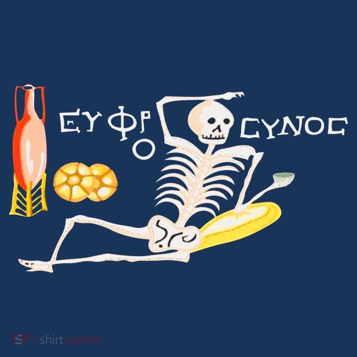 Funny Greek Be Cheerful Enjoy Your Life Skeleton Flatbill Hat
