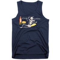 Funny Greek Be Cheerful Enjoy Your Life Skeleton Tank Top