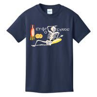 Funny Greek Be Cheerful Enjoy Your Life Skeleton Kids T-Shirt