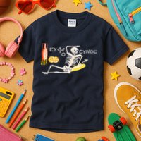 Funny Greek Be Cheerful Enjoy Your Life Skeleton Kids T-Shirt
