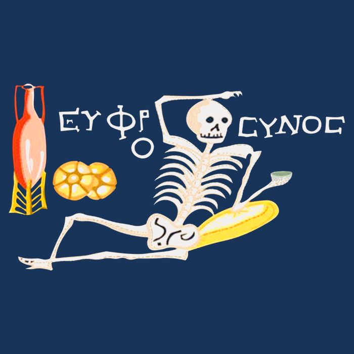 Funny Greek Be Cheerful Enjoy Your Life Skeleton Kids T-Shirt