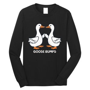 Funny Goose Bumps Silly Goose Minimalist Duck Long Sleeve Shirt