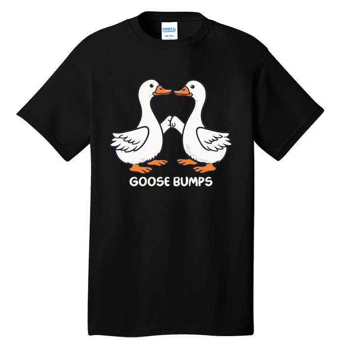 Funny Goose Bumps Silly Goose Minimalist Duck Tall T-Shirt