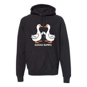 Funny Goose Bumps Silly Goose Minimalist Duck Premium Hoodie