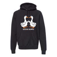 Funny Goose Bumps Silly Goose Minimalist Duck Premium Hoodie