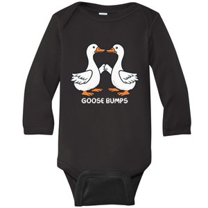 Funny Goose Bumps Silly Goose Minimalist Duck Baby Long Sleeve Bodysuit