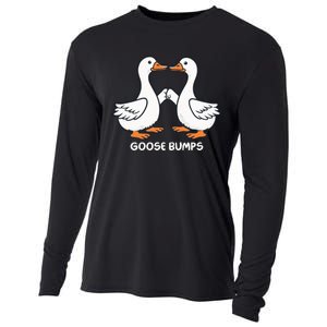 Funny Goose Bumps Silly Goose Minimalist Duck Cooling Performance Long Sleeve Crew