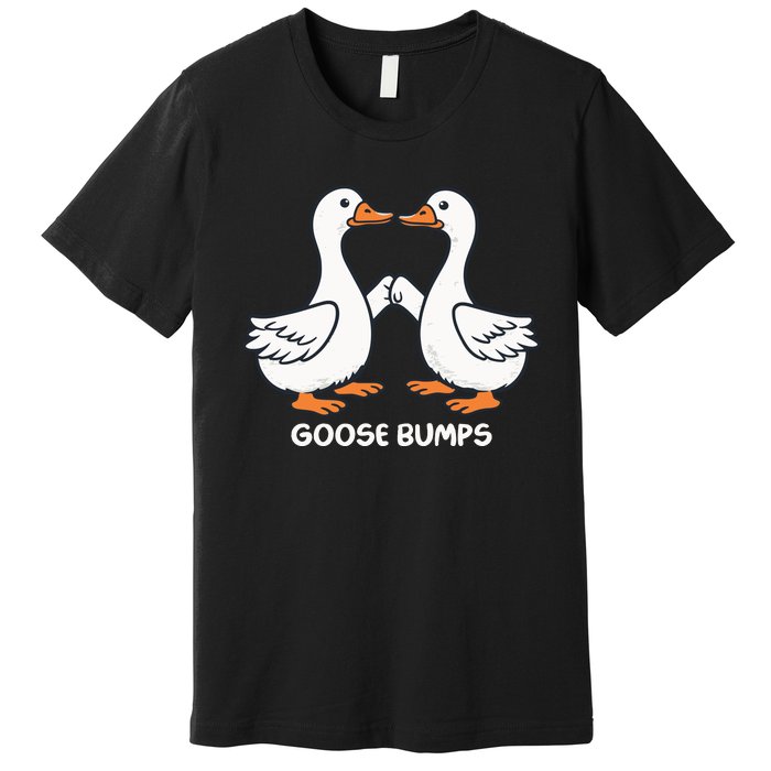 Funny Goose Bumps Silly Goose Minimalist Duck Premium T-Shirt