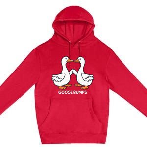 Funny Goose Bumps Silly Goose Minimalist Duck Premium Pullover Hoodie