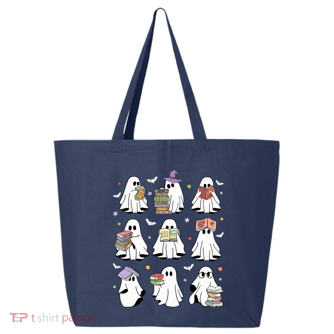 Funny Ghost Book Reading Halloween Books Lover Teacher 25L Jumbo Tote