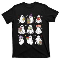 Funny Ghost Book Reading Halloween Books Lover Teacher T-Shirt