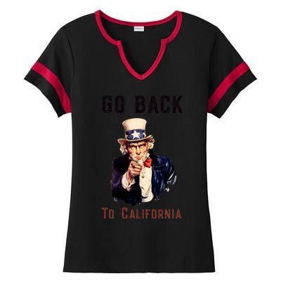 Funny Go Back To California Conservative Ladies Halftime Notch Neck Tee