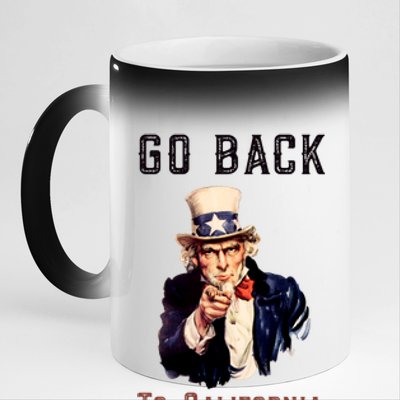 Funny Go Back To California Conservative 11oz Black Color Changing Mug