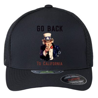 Funny Go Back To California Conservative Flexfit Unipanel Trucker Cap