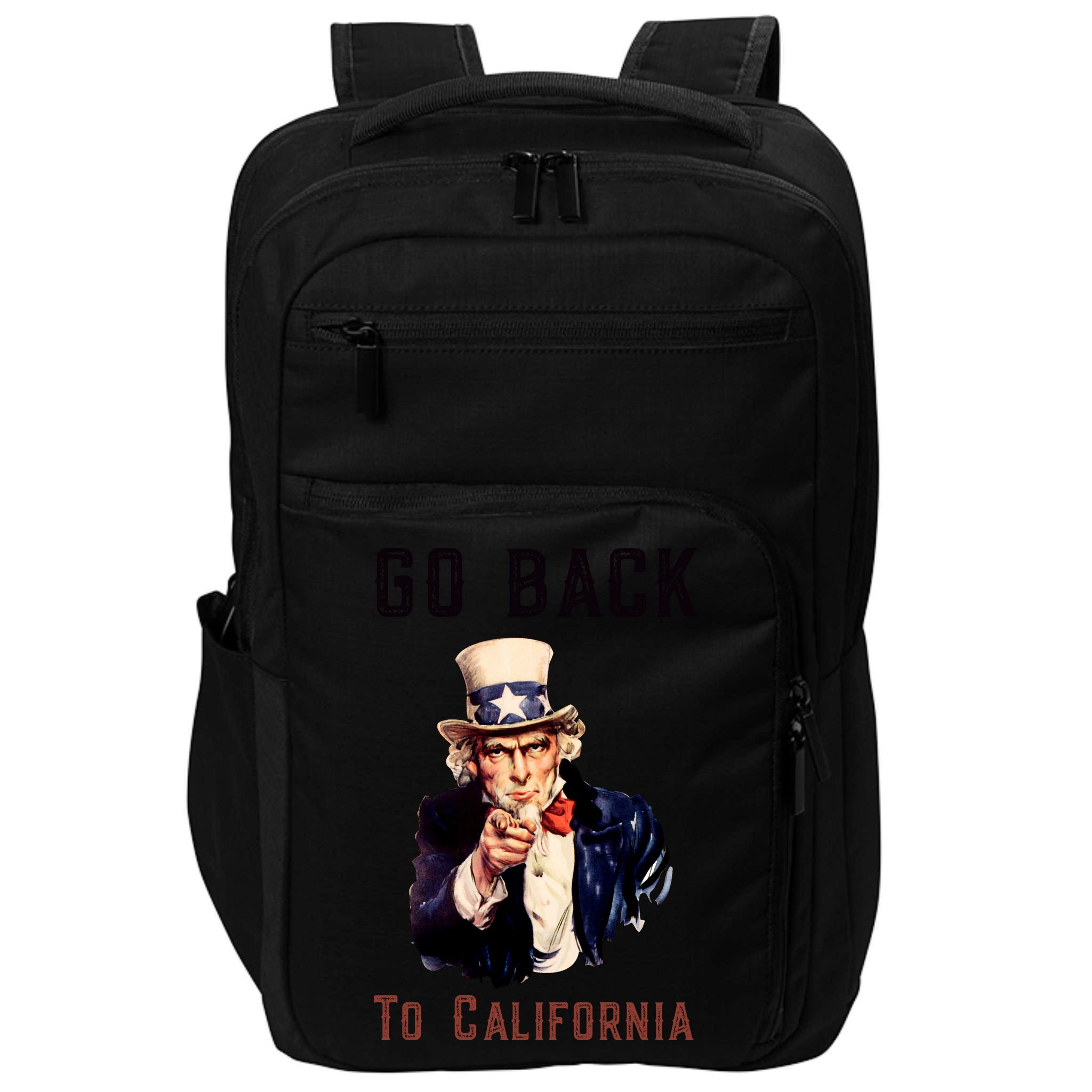 Funny Go Back To California Conservative Impact Tech Backpack