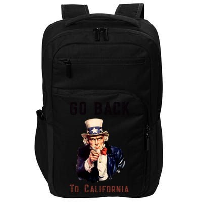 Funny Go Back To California Conservative Impact Tech Backpack