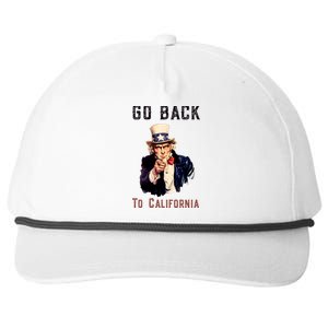 Funny Go Back To California Conservative Snapback Five-Panel Rope Hat