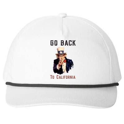 Funny Go Back To California Conservative Snapback Five-Panel Rope Hat