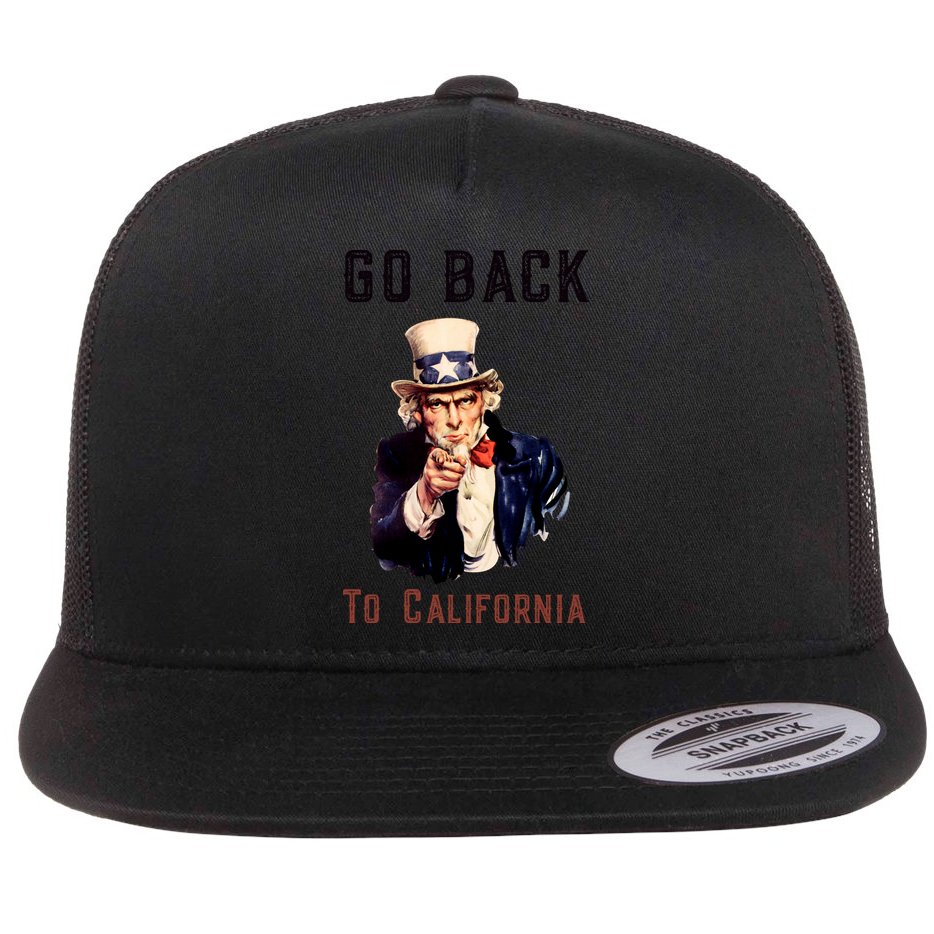 Funny Go Back To California Conservative Flat Bill Trucker Hat