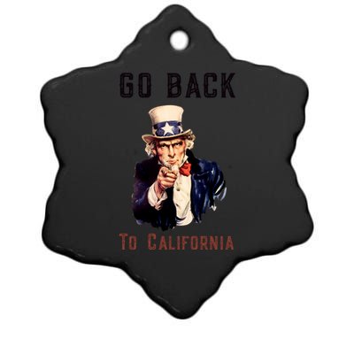 Funny Go Back To California Conservative Ceramic Star Ornament