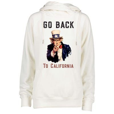 Funny Go Back To California Conservative Womens Funnel Neck Pullover Hood