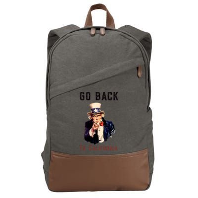 Funny Go Back To California Conservative Cotton Canvas Backpack