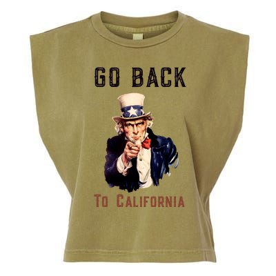 Funny Go Back To California Conservative Garment-Dyed Women's Muscle Tee