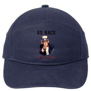 Funny Go Back To California Conservative 7-Panel Snapback Hat