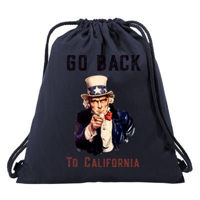 Funny Go Back To California Conservative Drawstring Bag