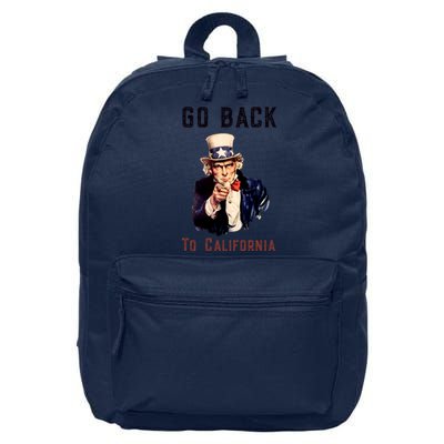 Funny Go Back To California Conservative 16 in Basic Backpack