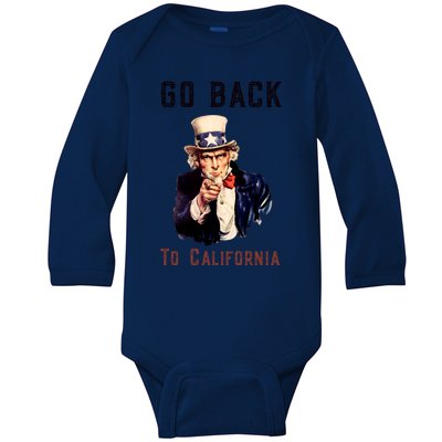 Funny Go Back To California Conservative Baby Long Sleeve Bodysuit