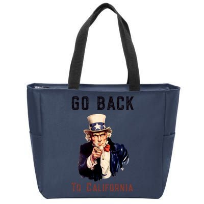 Funny Go Back To California Conservative Zip Tote Bag