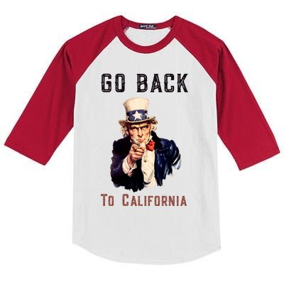 Funny Go Back To California Conservative Kids Colorblock Raglan Jersey