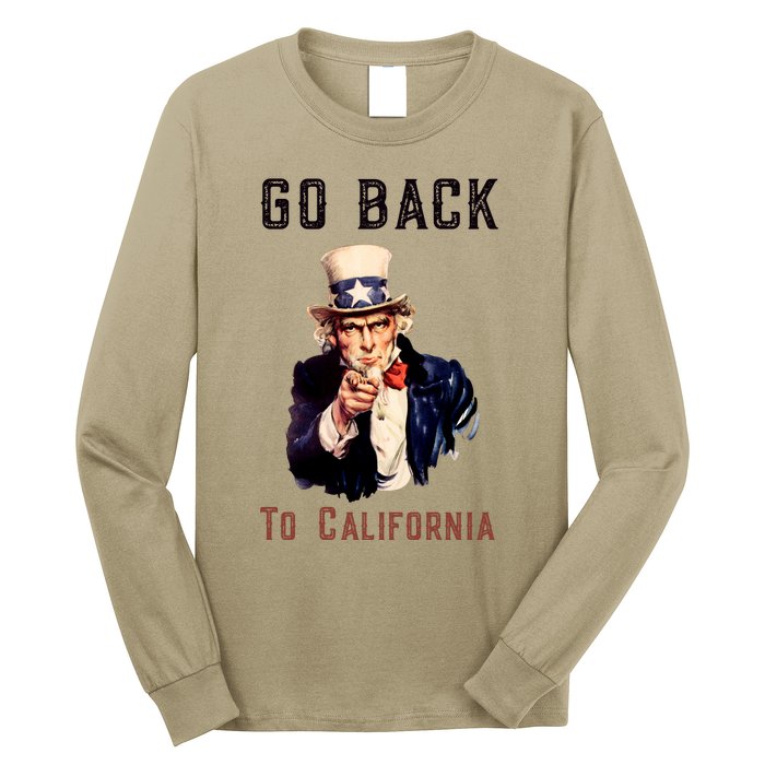 Funny Go Back To California Conservative Long Sleeve Shirt