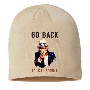 Funny Go Back To California Conservative Sustainable Beanie