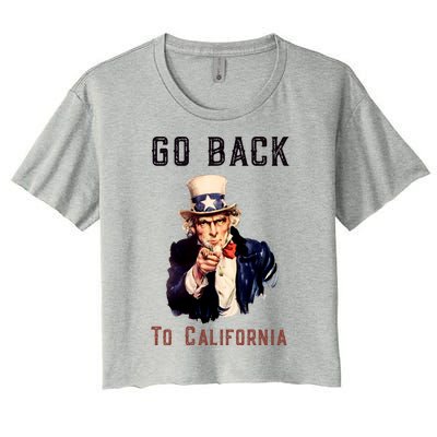 Funny Go Back To California Conservative Women's Crop Top Tee