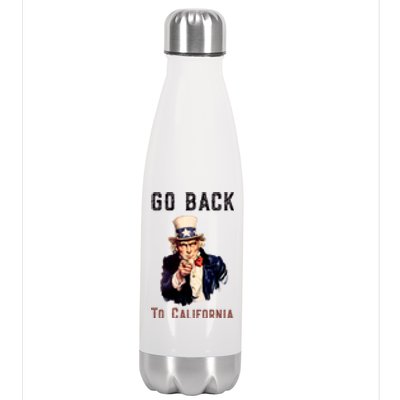 Funny Go Back To California Conservative Stainless Steel Insulated Water Bottle