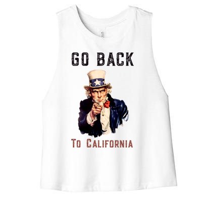 Funny Go Back To California Conservative Women's Racerback Cropped Tank