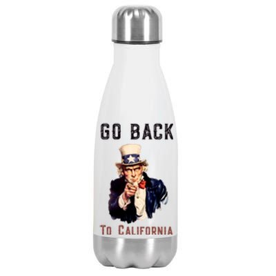 Funny Go Back To California Conservative Stainless Steel Insulated Water Bottle